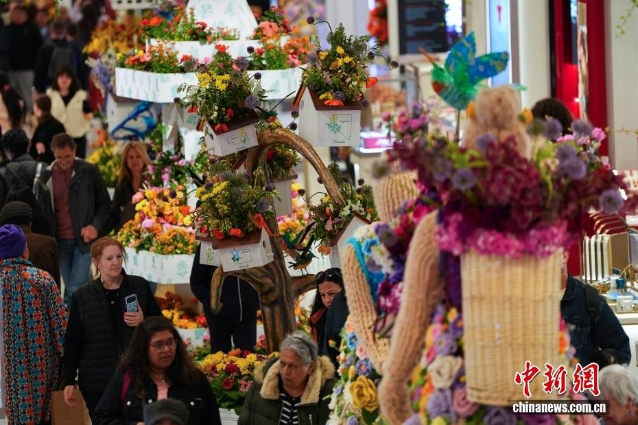 纽约梅西百货举行年度花展